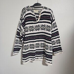 Vintage Eddie Bauer Women's Snowflake Cotton Sweater Medium